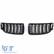 Front Grilles suitable for BMW 3 E90/E91 05-08 M4 Look with Double Grille Glossy Black 4 Pcs-image-6318139