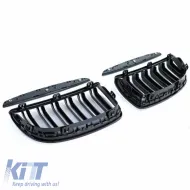 Front Grilles suitable for BMW 3 E90/E91 05-08 M4 Look with Double Grille Glossy Black 4 Pcs-image-6318141