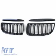 Front Grilles suitable for BMW 3 E90/E91 05-08 M4 Look with Double Grille Glossy Black 4 Pcs-image-6318982