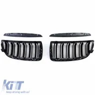 Front Grilles suitable for BMW 3 E90/E91 05-08 M4 Look with Double Grille Glossy Black 4 Pcs-image-6318989