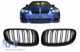Front Grilles suitable for BMW 3 E92/E93 06-11 M4 Look with Double Grille Glossy Black 2 Pcs