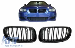 Front Grilles suitable for BMW 3 E92/E93 06-11 M4 Look with Double Grille Glossy Black 2 Pcs-image-6295931