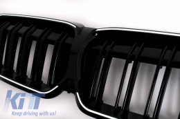 Front Grilles suitable for BMW 3 G20 / G21 19-22 M4 Look with LED Double Grille Glossy Black with 1 Pc