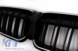 Front Grilles suitable for BMW 3 G20 / G21 19-22 M4 Look with LED Double Grille Glossy Black with 1 Pc-image-6325180