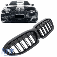 Front Grilles suitable for BMW 3 G20 / G21 19+ M4 Look with Double Grille Glossy Black with 1 Pc