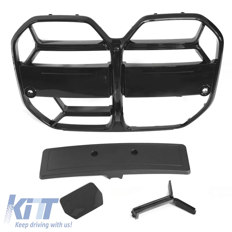 Front Grilles suitable for BMW 4 G22 / G23 2020+ M4 CS Sport Look Glossy Black 2pcs
