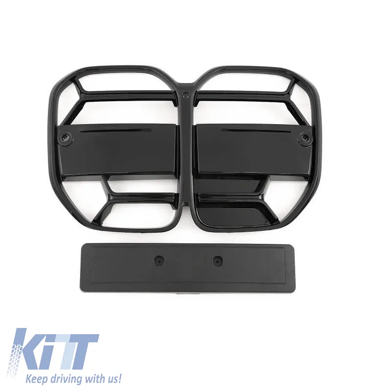 Front Grilles suitable for BMW 4 G22 / G23 2020+ M4 CS Sport Look Glossy Black 2pcs