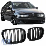 image-74-Front Grilles suitable for BMW 5 E39 96-03 M4 Look with Double Grille Glossy Black 2 Pcs