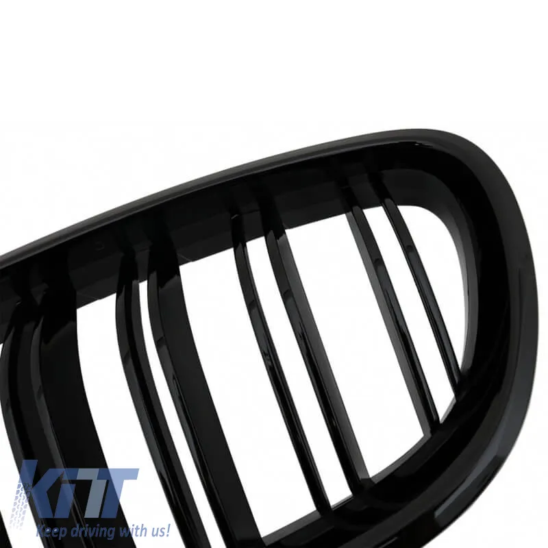 Front Grilles suitable for BMW 5 F10 / F11 / F18 10-16 M4 Look with Double Grille Glossy Black V.2 2 Pcs