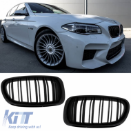 Front Grilles suitable for BMW 5 F10 / F11 / F18 10-16 M4 Look with Double Grille Glossy Black V.2 2 Pcs