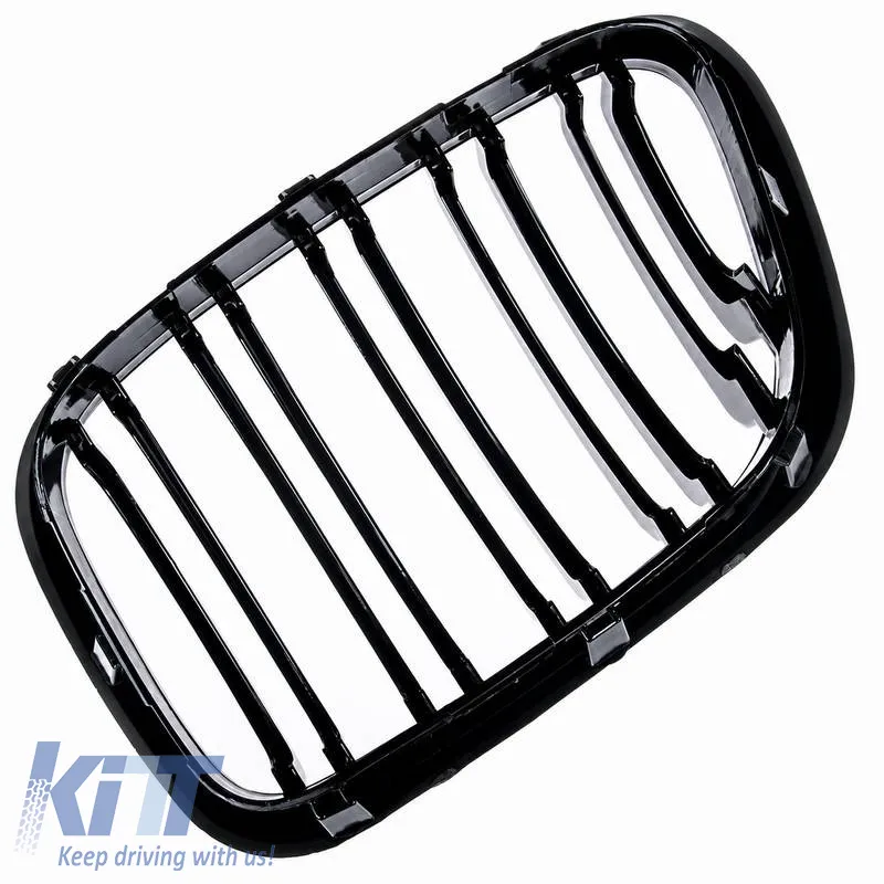 Front Grilles suitable for BMW X5 E53 99-03 M4 Look with Double Grille Glossy Black 2 Pcs