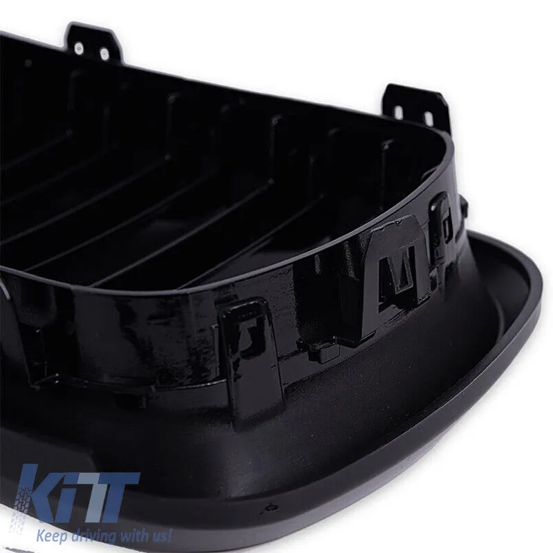 Front Grilles suitable for BMW X5 F15 / X6 F16 13-18 M4 Look with Double Grille Tri-Color Glossy Black 2 Pcs