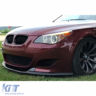 image-5-Front HAMANN spoiler suitable for BMW E60 2003-2010 with M-tech bumper without fins, piano black finish