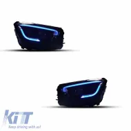 Front Headlight Set Suitable for Mercedes-Benz GLC C253/X253 Upgrade to Facelift Look 2020-2021 Black Full LED DRL with Carner Motor-image-6314640
