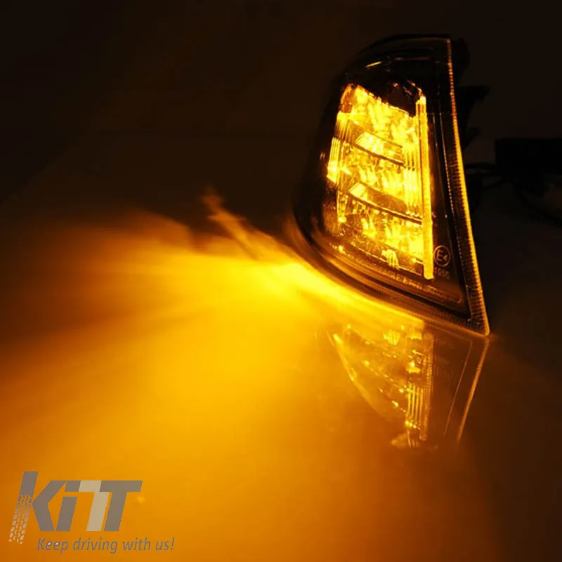 Front Indicators suitable for BMW 3 E46 99-01 Sedan/Touring Black/Clear LED 2 pcs Eagle Eyes