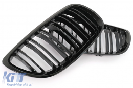 Front Kidney Grilles suitable for BMW 3 Series E92 E93 Coupe Convertible PreLCI (2006-2009) Double Stripe M-Package Sport Design-image-6112637