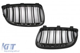 Front Kidney Grilles suitable for BMW 3 Series E92 E93 Coupe Convertible PreLCI (2006-2009) Double Stripe M-Package Sport Design-image-6112638