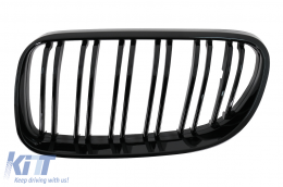 Front Kidney Grilles suitable for BMW 3 Series E92 E93 Coupe Convertible LCI (2010-2015) Double Stripe Piano Black-image-6100332