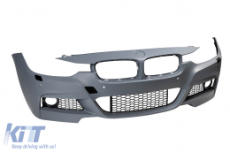 Front M Technik Stoßstange geeignet für BMW 3er Reihe F30 Limousine, F31 Touring 2011-2019 mit PDC, mit Waschdüsen, ohne Nebelscheinwerfer-image-6143541
