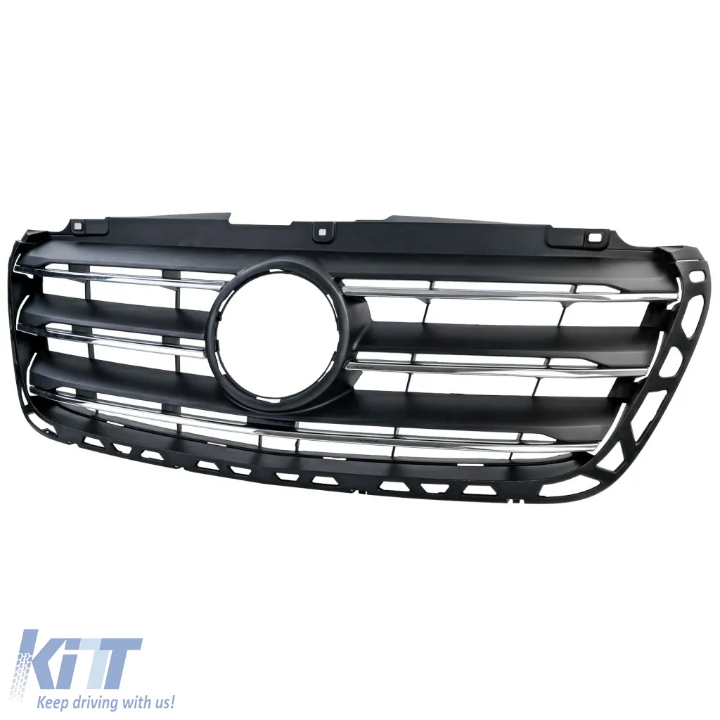 Front radiator grille with chrome slats for Mercedes Sprinter W907 W910 2018-2024