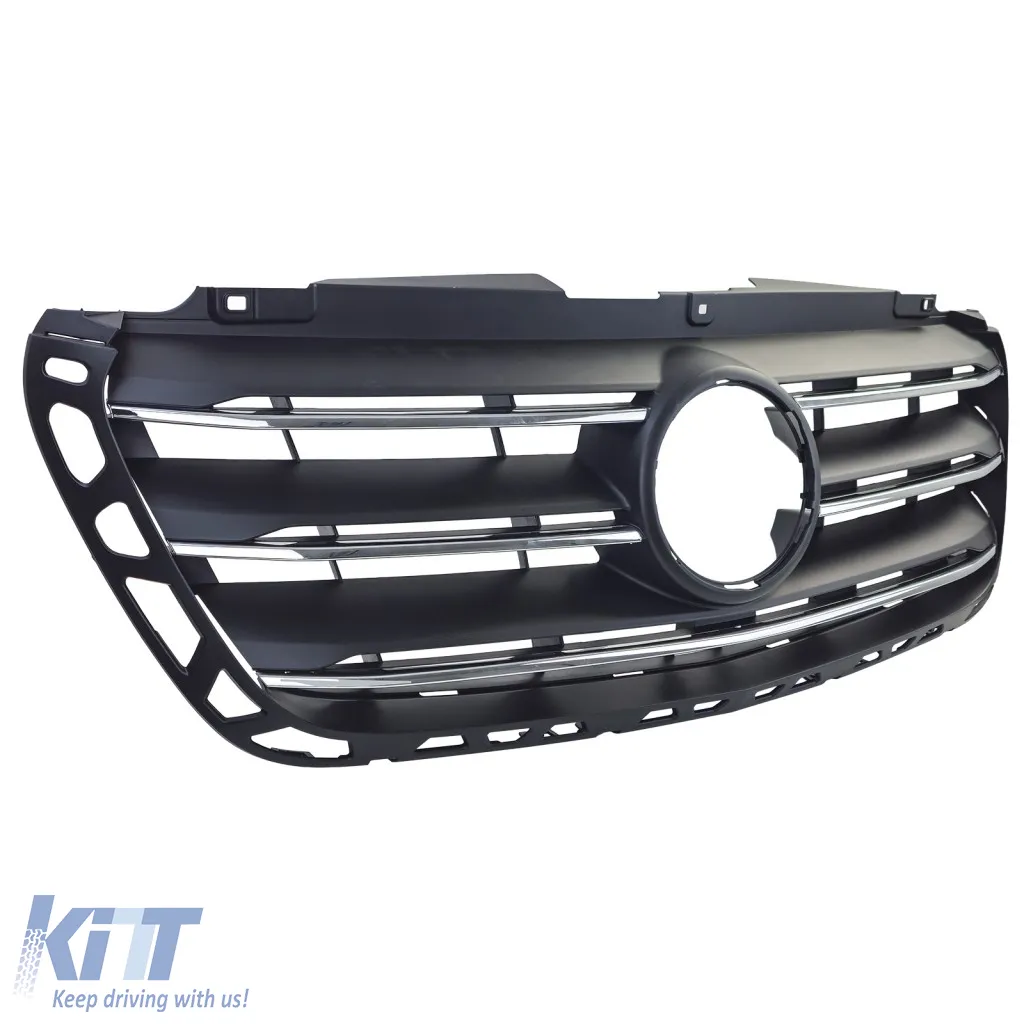 Front radiator grille with chrome slats for Mercedes Sprinter W907 W910 2018-2024