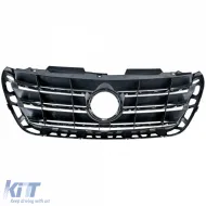 Front radiator grille with chrome slats for Mercedes Sprinter W907 W910 2018-2024-image-6327456