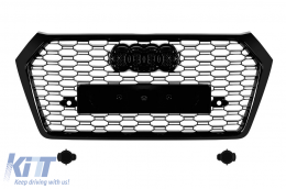 Front RS bumper suitable for Audi Q5 2018-2020 with black trim-image-6235342