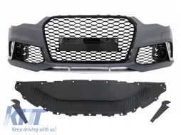 image-60-Front-RS6-Stoßstange geeignet für Audi A6 C7 4G 2015-2018 mit PDC, mit Abdeckungen für die Waschanlagendüsen