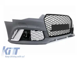 Front-RS6-Stoßstange geeignet für Audi A6 C7 4G 2015-2018 mit PDC, mit Abdeckungen für die Waschanlagendüsen-image-6145350