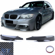 image-15-Front spoiler corner flaps splitter carbon look suitable for BMW 3 Series E90 E91 08-12