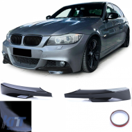 Front spoiler corner splitters gloss black suitable for 3 Series BMW E90 E91 08-12 - ODSB6013489