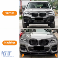 Front spoiler lip Performance gloss black fits for BMW X3 G01 2017-2021-image-6264134