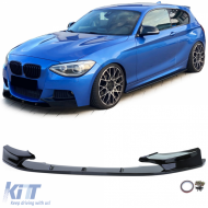 Front spoiler lip performance gloss black suitable for 1 Series BMW F20 F21 10-14