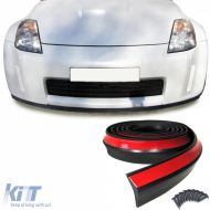 image-73-Front spoiler lip side skirts universal flexible 2.5m x 4.5cm black