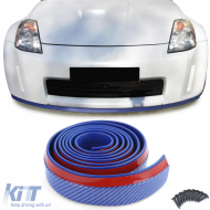image-24-Front spoiler lip side skirts universal flexible 2.5m x 5cm carbon look blue