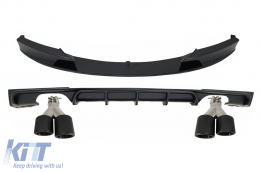 image-31-Front Spoiler LIp with Valance Diffuser Double Outlet and Exhaust Muffler Tips suitable for BMW 3 Series F30 F31 (2011-up) M Design