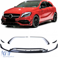 image-16-Front spoiler set bumper sport black gloss for Mercedes A-Class W176