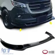 image-10-Front Spoiler Sport Lip Gloss Black for Mercedes Sprinter W907 from 2018