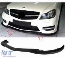 image-35-Front spoiler suitable for A Design bumper for Mercedes C Class W204 2011 - 2014 Black Piano Lacquer!