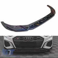 Front Spoiler suitable for Audi A3 8Y 2020+ S Line / S3 Sedan / Sportsback Gloss Black