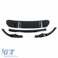 Front Spoiler suitable for Audi Q8 S-Line (2018-2023) Gloss Black 4 pcs-image-6315100