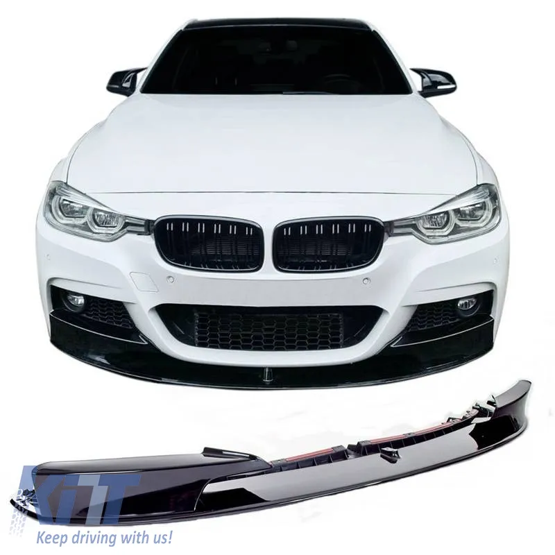 Front Spoiler suitable for BMW 3 F30/F31 11-19 M-Packet Glossy Black M Performance Design Design Look 1pc