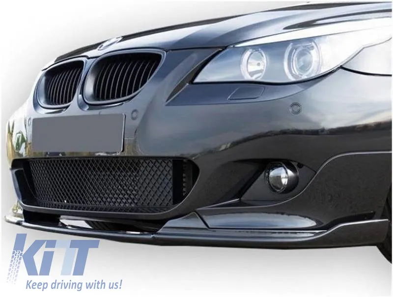 Front Spoiler suitable for BMW 5 E60 2003-2011 Hamman Look ABS Plastic Glossy Black 1pc