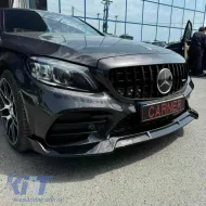 Front Spoiler suitable for Mercedes-Benz C-Class C205 / W205 Facelift 19-21 A Design Line Glossy Black Brabus Look 3 Pieces-image-6329292