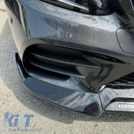 Front Spoiler suitable for Mercedes-Benz C-Class C205 / W205 Facelift 19-21 A Design Line Glossy Black Brabus Look 3 Pieces