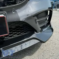Front Spoiler suitable for Mercedes-Benz C-Class C205 / W205 Facelift 19-21 A Design Line Glossy Black Brabus Look 3 Pieces-image-6329298