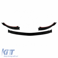 Front Spoiler suitable for Mercedes-Benz E-Class W213 S213 C238 A238 Facelift (2020-Up) A Design Line Glossy Black 3 Pieces