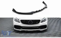 image-37-Front spoiler suitable for Mercedes C Class W205 for A Design / C63 bumper (C63 style) 2017 - 2020 Piano Black Lacquer!