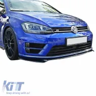 Front Spoiler suitable for VW Golf VII (7) 12-17 R & R-Line Bumper Glossy Black V.2-image-6300230