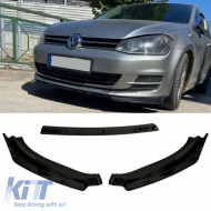 Front Spoiler suitable for VW Golf VII (7) 12-17 Standard Bumper Black Color From Abs Plastic 3 Pieces